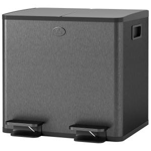 HOMCOM Mülleimer 2 x 15L Abfalleimer aus Edelstahl Mülltren…