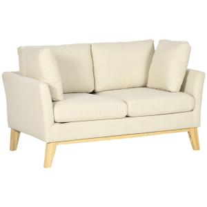 HOMCOM 2-Sitzer Sofa Doppelsofa in Leinenoptik, Zweisitzer…