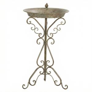 Outsunny Vogeltränke Stehend, Vogelbad aus Metall, Vogelbec…