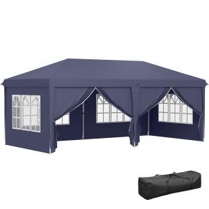 Outsunny Faltpavillon 5,85x2,95m mit UV-Schutz, Seitenwände…
