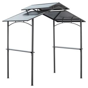 Outsunny Grillpavillon mit Flammschutzdach BBQ-Pavillon mit…