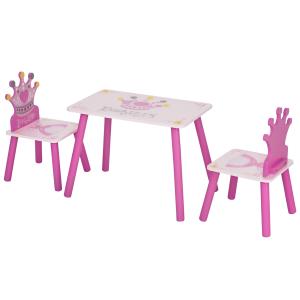 HOMCOM 3-tlg. Kindersitzgruppe mit 1 Kindertisch und 2 Stüh…