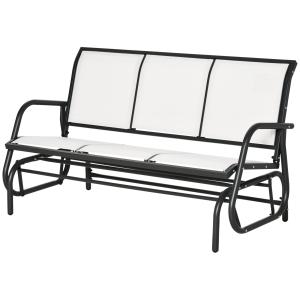 Outsunny Garten-Schaukelbank für 3 Personen aus Metall und…