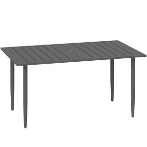 Outsunny Gartentisch 150x90cm, Wetterfest Balkontisch aus S…