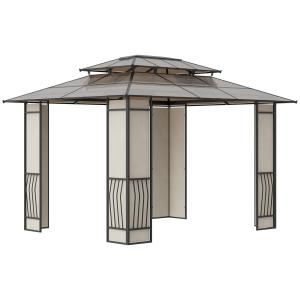 Outsunny Gartenpavillon mit Sonnendach 3,65x3x2,75m, robust…