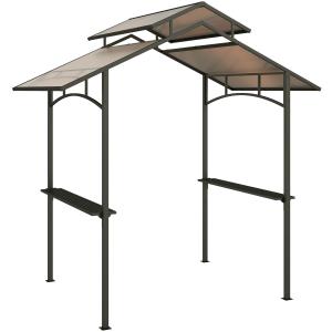 Outsunny Grillpavillon mit Flammschutzdach BBQ-Pavillon mit…