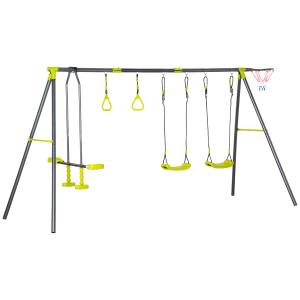 Outsunny Kinderschaukel mit Metallgestell Schaukelgerüst Sc…
