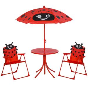 Outsunny Kindersitzgruppe Camping Gartentisch 2 Klappstühle…
