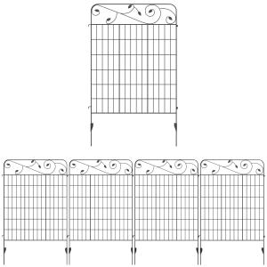 Outsunny 4er Set Gartenzaun 3,52 x 1,1 m Dekorative Gitterz…