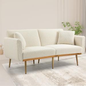 3-Sitzer-Teddy-Sofa, verstellbares Schlafsofa, bequem zum S…