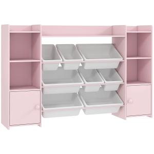 AIYAPLAY Kinderregal, Spielzeugregal Bücherregal mit 8 hera…