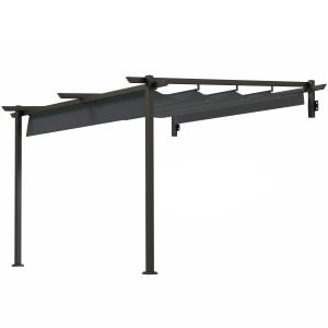 Outsunny Terrassendach Pergola ca. 3x3m Terrassendachung, G…