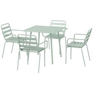 Outsunny 5 tlg Sitzgruppe Gartenmöbel Set mit 1 Esstisch un…