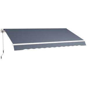 Outsunny Markise 3.6x2.5 m mit aufrollbarem Arm, Kurbelmark…