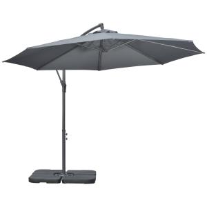 Outsunny Ampelschirm Ø2,92 m mit Handkurbel, Gartenschirm i…