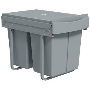 HOMCOM Abfallsammler 2 x 20L Ausziehbar Abfalleimer für Sch…
