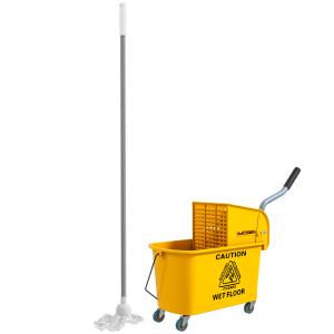 HOMCOM Reinigungswagen Putzwagen professionell Presse seitl…