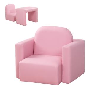 HOMCOM 2-in-1-Kindersofa Tisch und Stuhl Set multifunktiona…