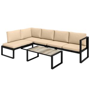 Outsunny 4-teiliges Gartenmöbel-Set, Sofa-Set mit 2 Zweisit…