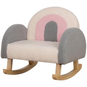 HOMCOM Kindersofa Schaukelstuhl weicher Kindersessel in Lam…