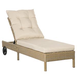 Outsunny Polyrattan Sonnenliege Gartenliege verstellbar mit…
