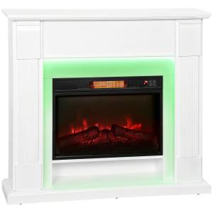 HOMCOM Einbauelektrokamin mit 3D-Flammeneffekt, RGB-LED-Lic…