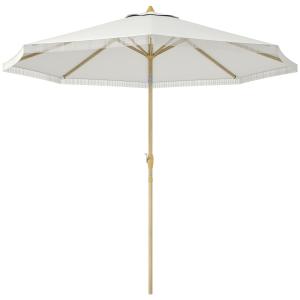 Outsunny Neigbarer Garten-Sonnenschirm mit Kurbel und Frans…