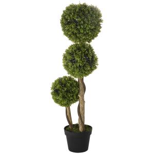 HOMCOM Künstliche Pflanze, Kunstpflanze, 90 cm Buchsbaum im…
