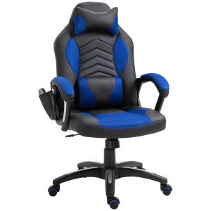 HOMCOM Gaming Stuhl Bürostuhl mit Wärmefunktion 6 Vibration…