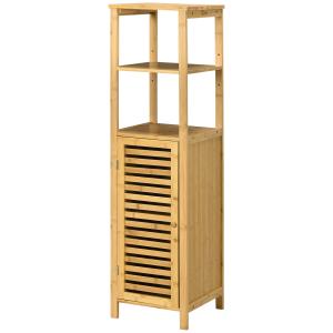 kleankin Badezimmerschrank höhevestellbar, Badschrank aus B…