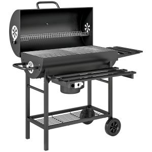 Outsunny Holzkohlegrill aus Stahl BBQ Smoker mit Deckel Gri…