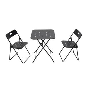 3‑teilige Klappbares Bistro-Set aus Stahl, mit 2 Stühle   1…