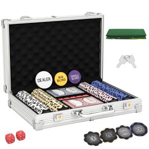 SPORTNOW Pokerkoffer abschließbar Pokerset mit Koffer 200 C…
