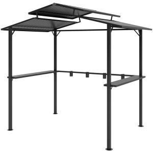 Outsunny Grillpavillon 250 x 160 x 250 cm wasserdicht Garte…