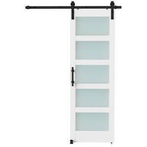 HOMCOM Innenschiebetür 71.2x213.4cm Satiniertes Glas, MDF &…