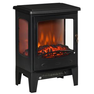 HOMCOM Elektrischer Kamin mit Flammeneffekt und 3 offenen S…