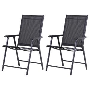 Outsunny Campingstühle 2er Set Klappstuhl mit Armlehnen, An…