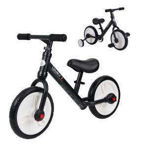 HOMCOM Kinderfahrrad Laufrad mit Stützrädern und Pedalen, h…