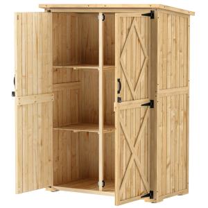 Outsunny Gartenschrank Holz, Geräteschuppen mit Abschließba…