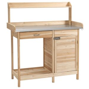 Outsunny Pflanztisch  Gärtnertisch mit verzinkter Arbeitspl…