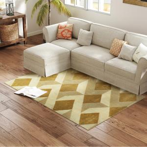 HOMCOM Teppich Wohnzimmer 170 x 120 cm Kurzflor Teppich, ma…