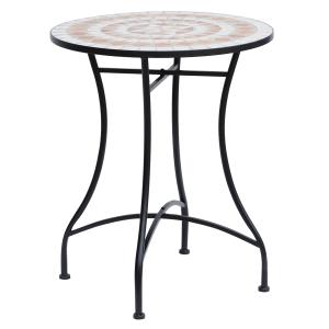 Outsunny Gartentisch Mosaiktisch rund Ø60 cm, Balkontisch B…