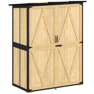 Outsunny Gartenschrank, Geräteschuppen aus Holz, Wetterfest…