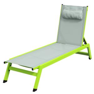 Outsunny Sonnenliege aus Aluminium und Textilene mit Rollen…