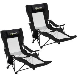 Outsunny 2er-Set klappbare Campingstühle, tragbare Campingl…