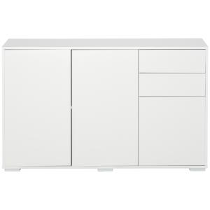 HOMCOM Sideboard Weiß  Kommode mit 2 Schubladen & 3 Türen,…