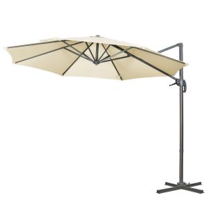 Outsunny Sonnenschirm Ø 3 m oktogonal neigbar mit Kurbel un…