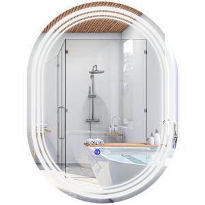 kleankin Badspiegel mit Beleuchtung, 70 x 50 cm mit Touch-S…