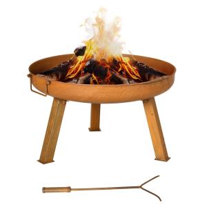 Outsunny Feuerschale Feuerkorb mit Schürhaken, Feuerstelle…