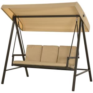 Outsunny Hollywoodschaukel 3-Sitzer mit verstellbarem Dach,…